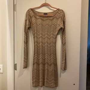 Sparkling Champagne Chevron Sweater Dress EXPRESS